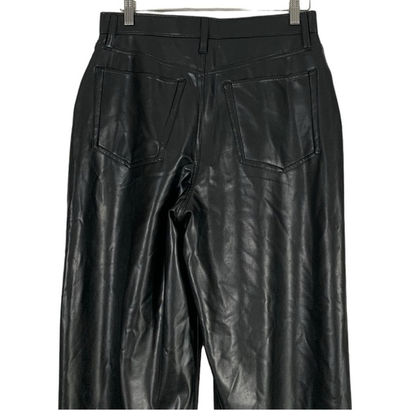 NEW Abercrombie & Fitch Faux Leather High Waist Wide Straight leg Pants Size 30 - Picture 6 of 9